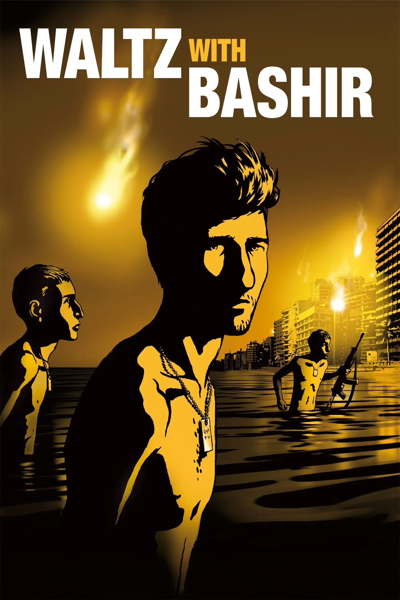 Poster chính thức của phim Phim Tâm Lý, Phim Hoạt Hình "Waltz with Bashir" (Waltz with Bashir - 2008), với sự tham gia của diễn viên Ari Folman và Mickey Leon.