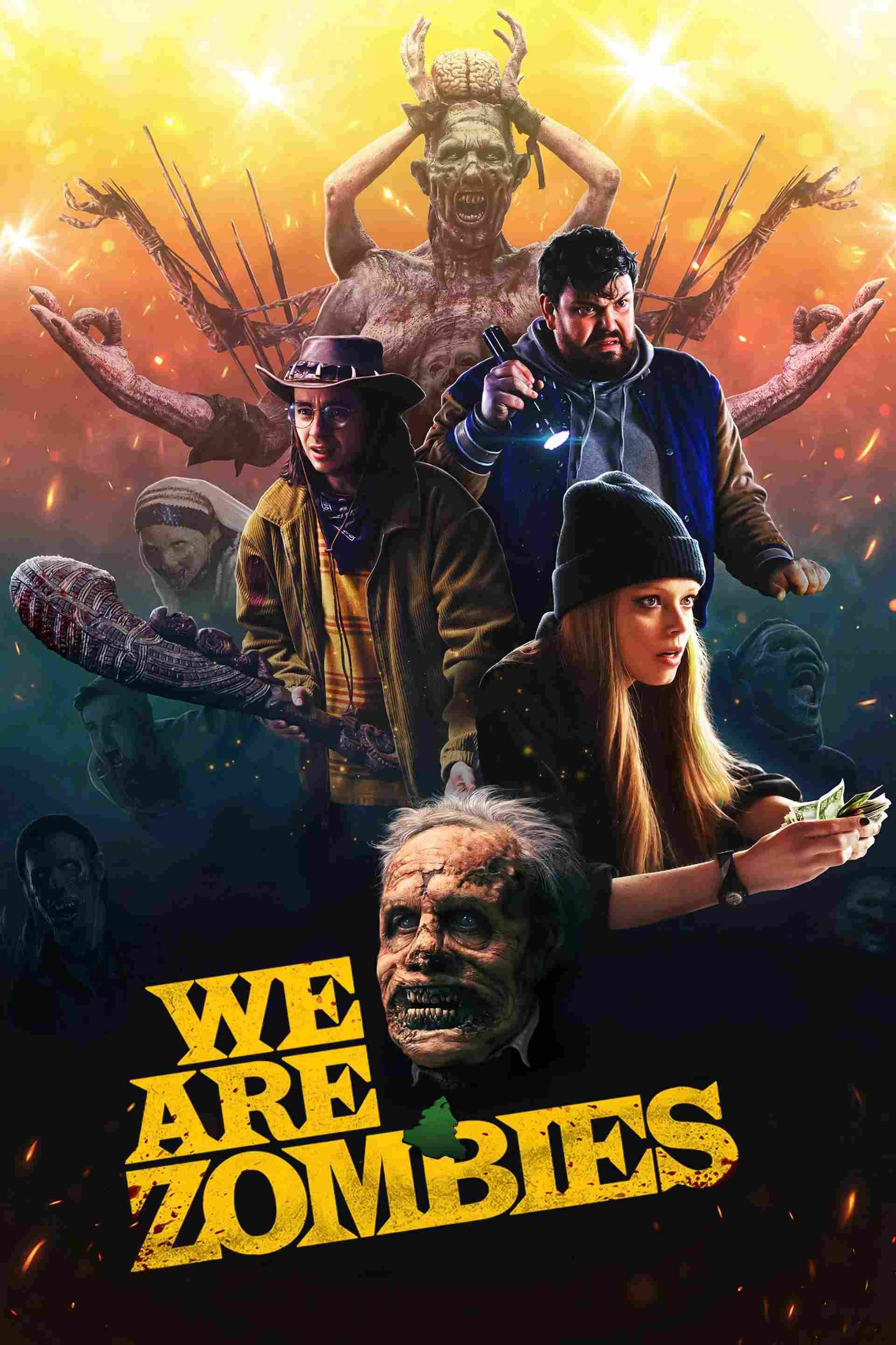 Poster chính thức của phim Phim Kinh Dị, Phim Hài "We Are Zombies" (We Are Zombies - 2024), với sự tham gia của diễn viên Alexandre Nachi và Derek Johns.