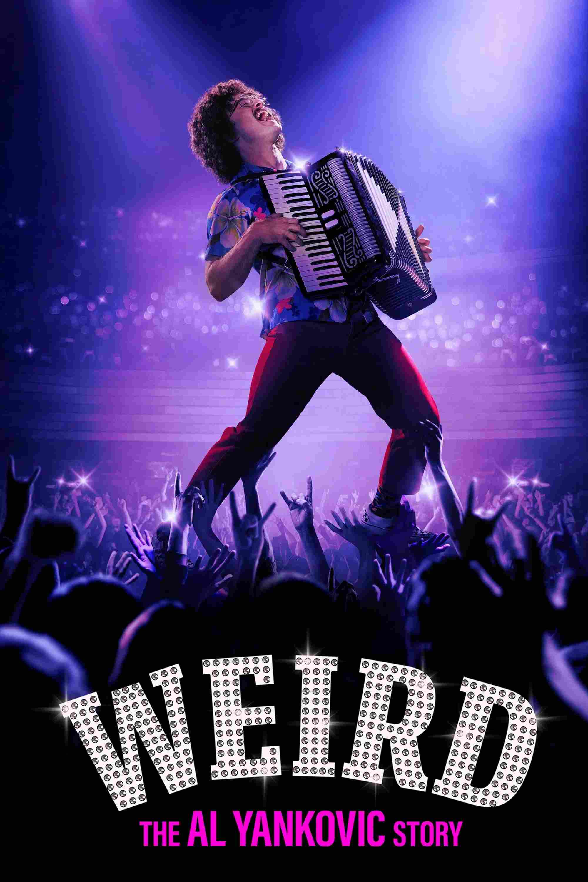 Poster chính thức của phim Phim Ca Nhạc, Phim Hài "Weird: The Al Yankovic Story" (Weird: The Al Yankovic Story - 2022), với sự tham gia của diễn viên Daniel Radcliffe và Evan Rachel Wood.