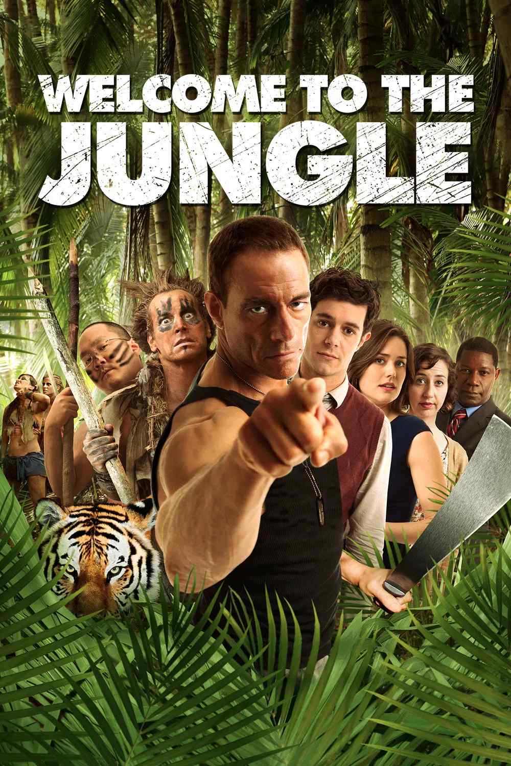 Poster chính thức của phim Phim Hài "Welcome to the Jungle" (Welcome to the Jungle - 2013), với sự tham gia của diễn viên Jean-Claude Van Damme và Adam Brody.