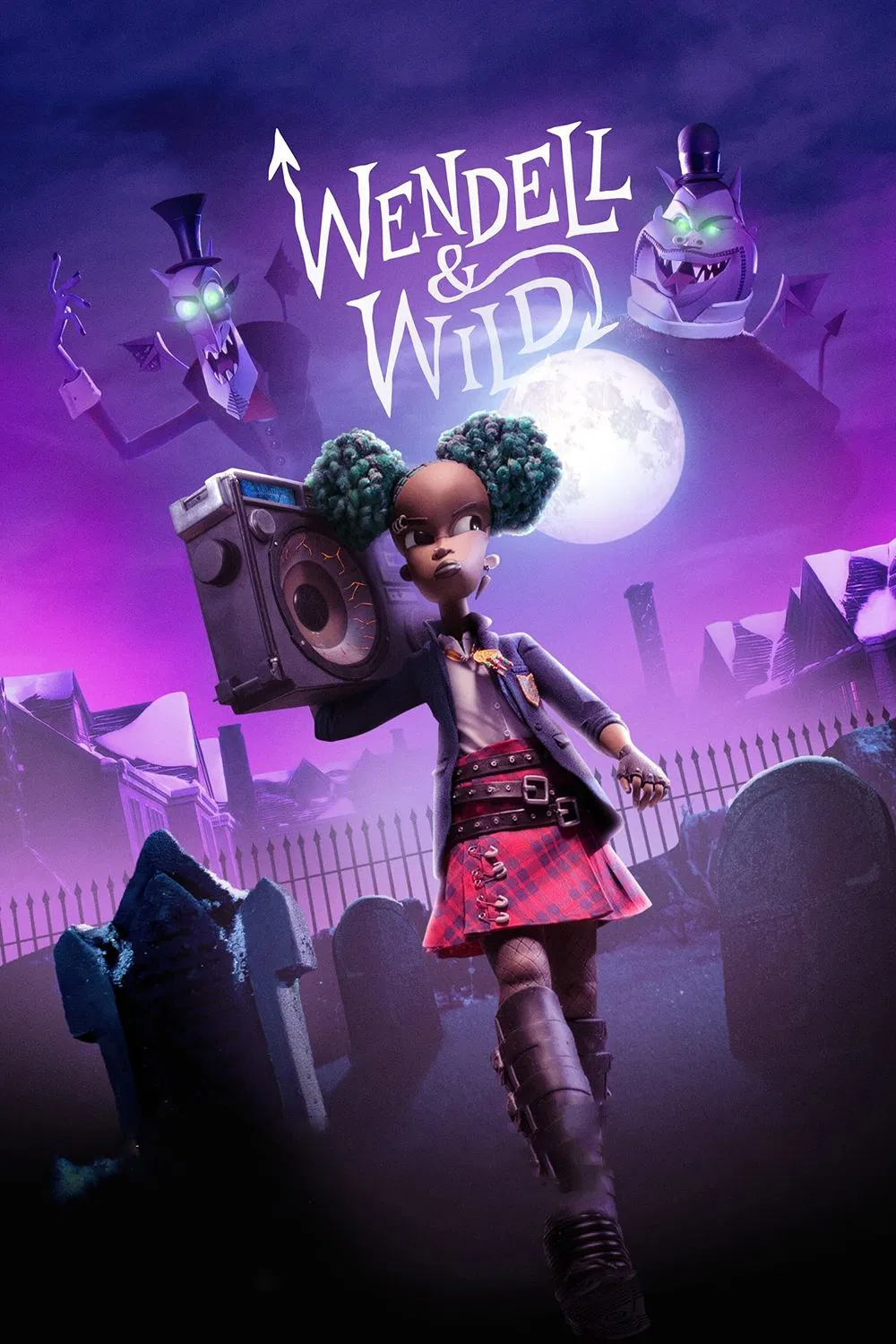 Poster chính thức của phim Phim Hoạt Hình, Phim Hài "Wendell và Wild" (Wendell & Wild - 2022), với sự tham gia của diễn viên Lyric Ross và Keegan-Michael Key.