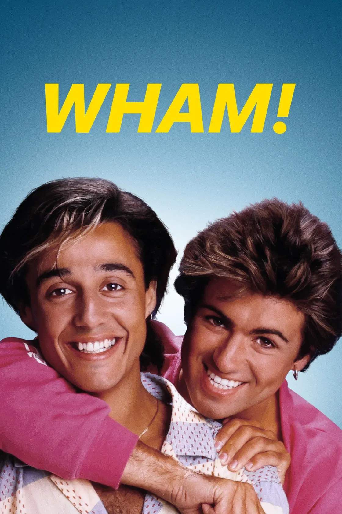 Poster chính thức của phim Phim Tài Liệu, Phim Ca Nhạc "WHAM!" (WHAM! - 2023), với sự tham gia của diễn viên Andrew Ridgeley và George Michael.