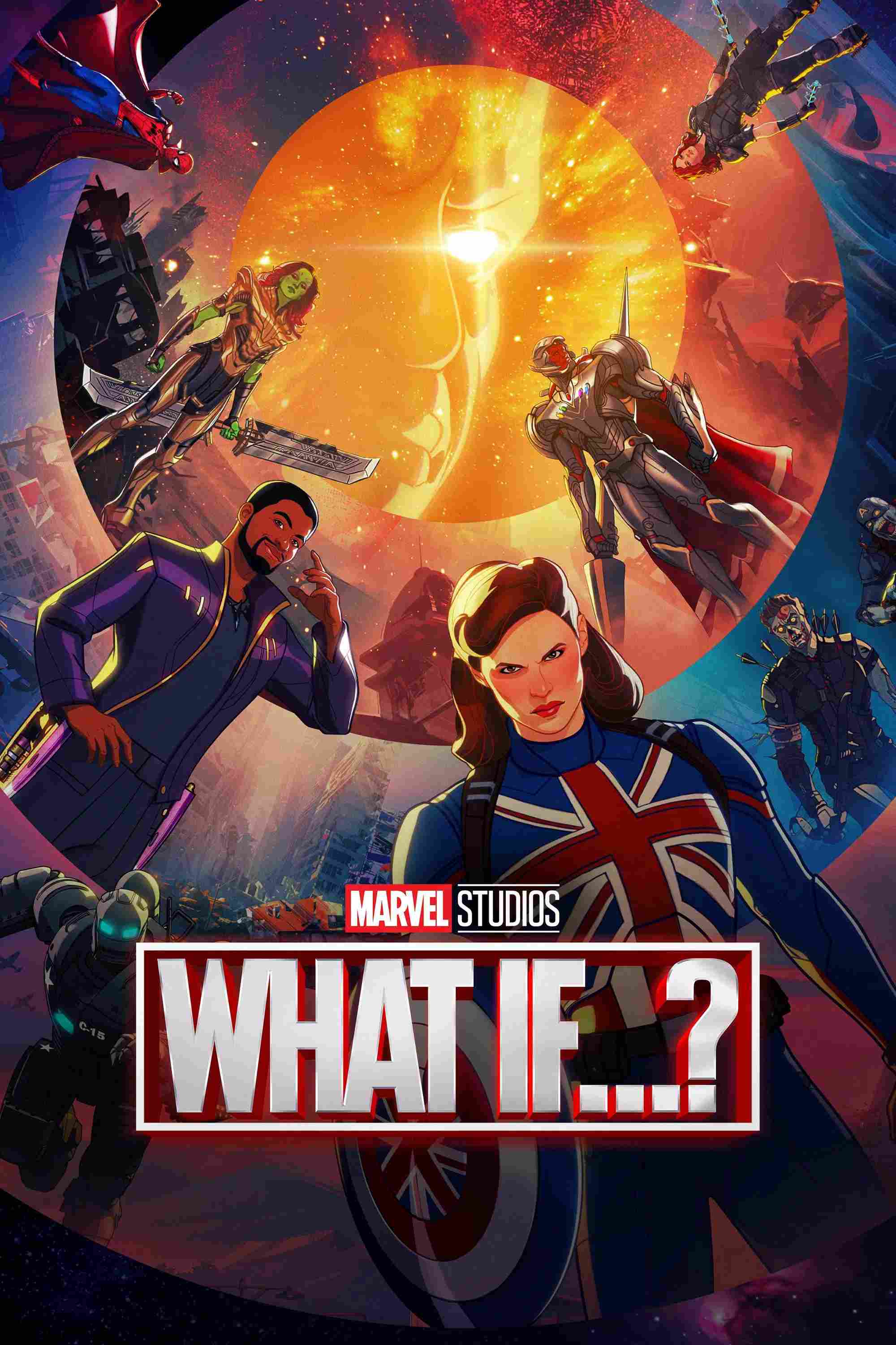 Poster chính thức của phim Phim Hoạt Hình, Phim Hành Động & Phiêu Lưu "What If...? (Phần 1)" (What If...? - 2021), với sự tham gia của diễn viên Jeffrey Wright.