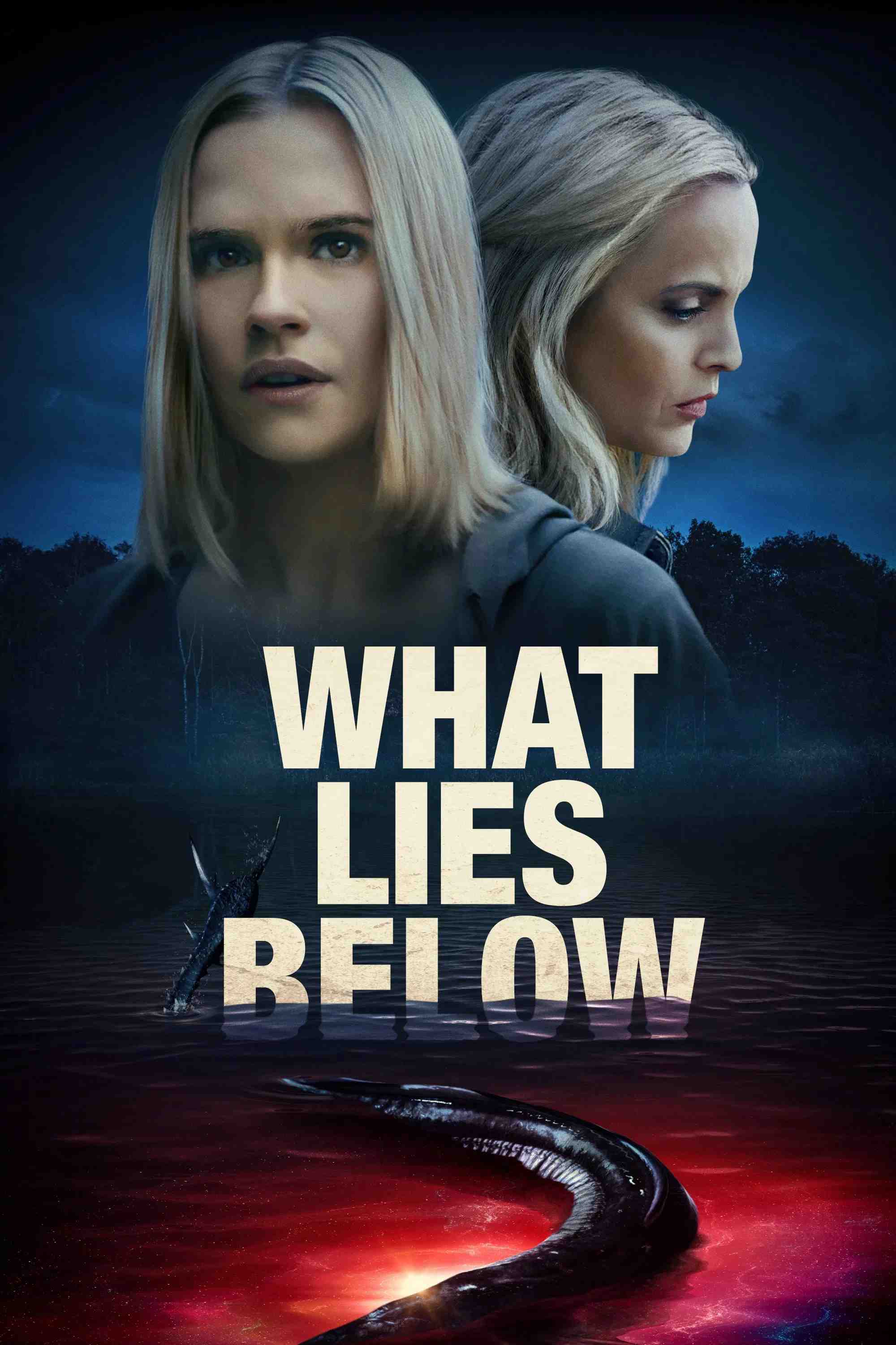 Poster chính thức của phim Phim Kinh Dị, Phim Giật Gân "What Lies Below" (What Lies Below - 2020), với sự tham gia của diễn viên Ema Horvath và Mena Suvari.