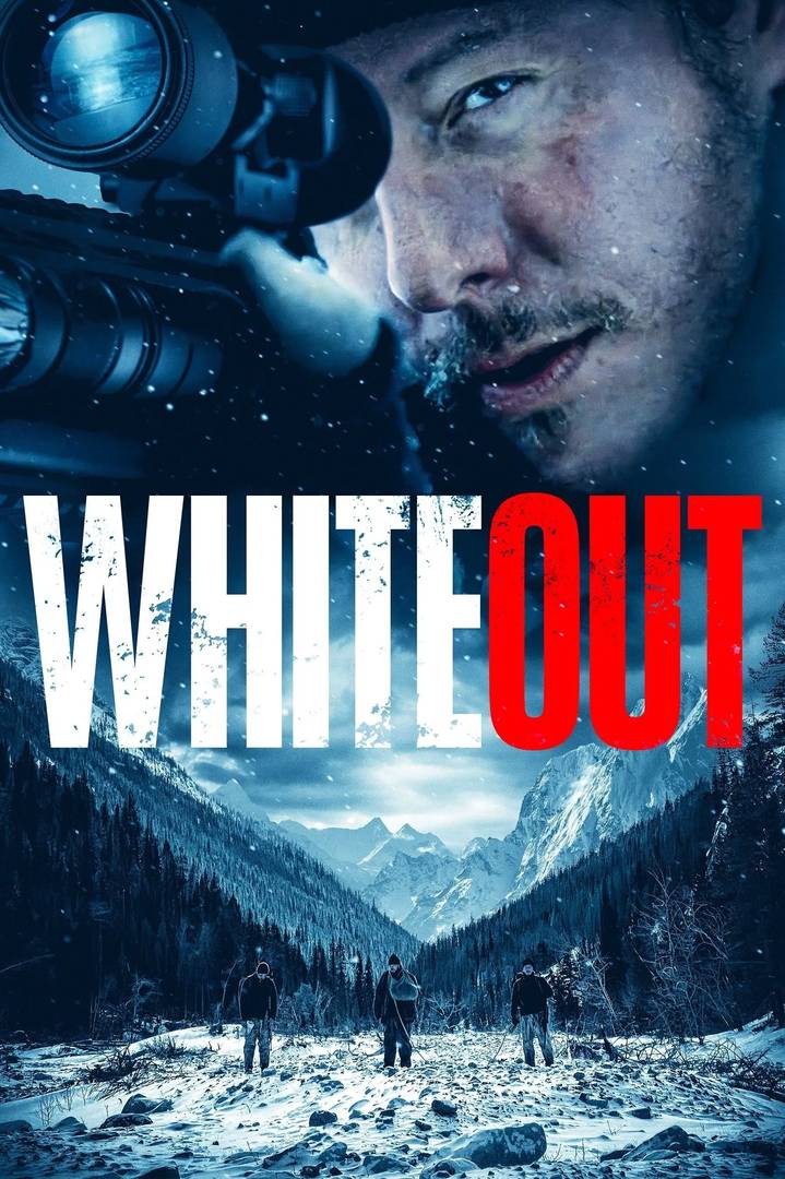 Poster chính thức của phim Phim Giật Gân, Phim Tâm Lý "Whiteout" (Whiteout - 2025), với sự tham gia của diễn viên James McDougall và Douglas Nyback.