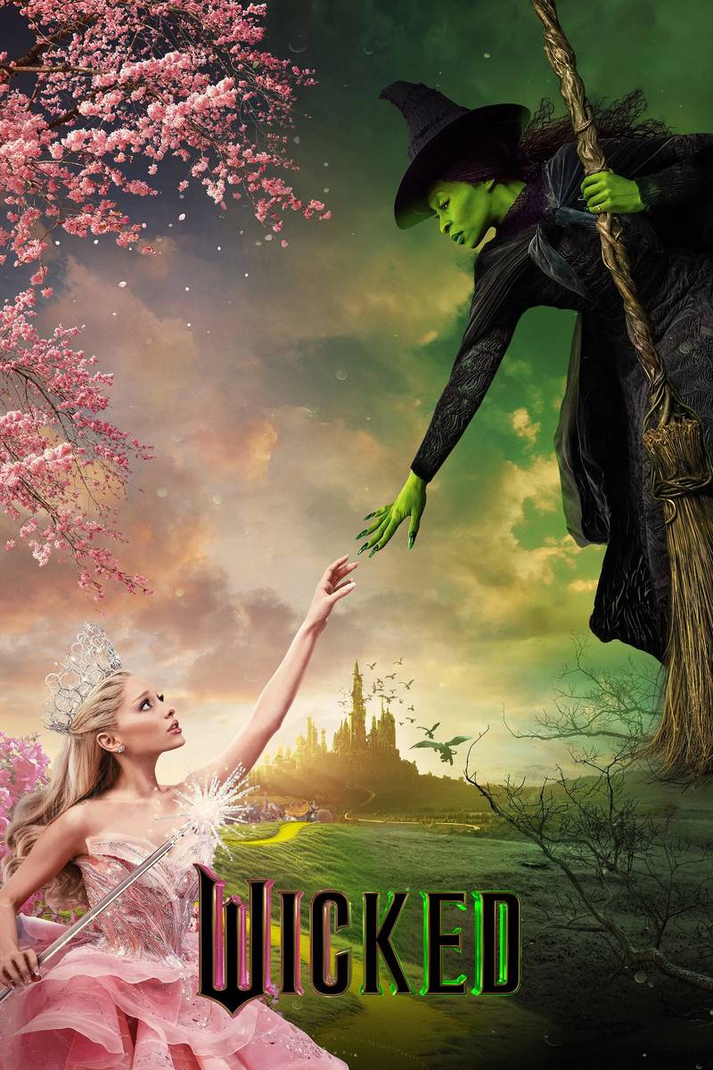 Poster chính thức của phim Phim Tâm Lý, Phim Tình Cảm "Wicked" (Wicked - 2024), với sự tham gia của diễn viên Cynthia Erivo và Ariana Grande.