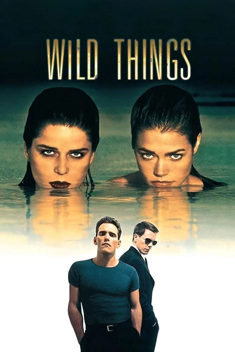 Poster chính thức của phim Phim Bí Ẩn, Phim Giật Gân "Wild Things" (Wild Things - 1998), với sự tham gia của diễn viên Kevin Bacon và Matt Dillon.