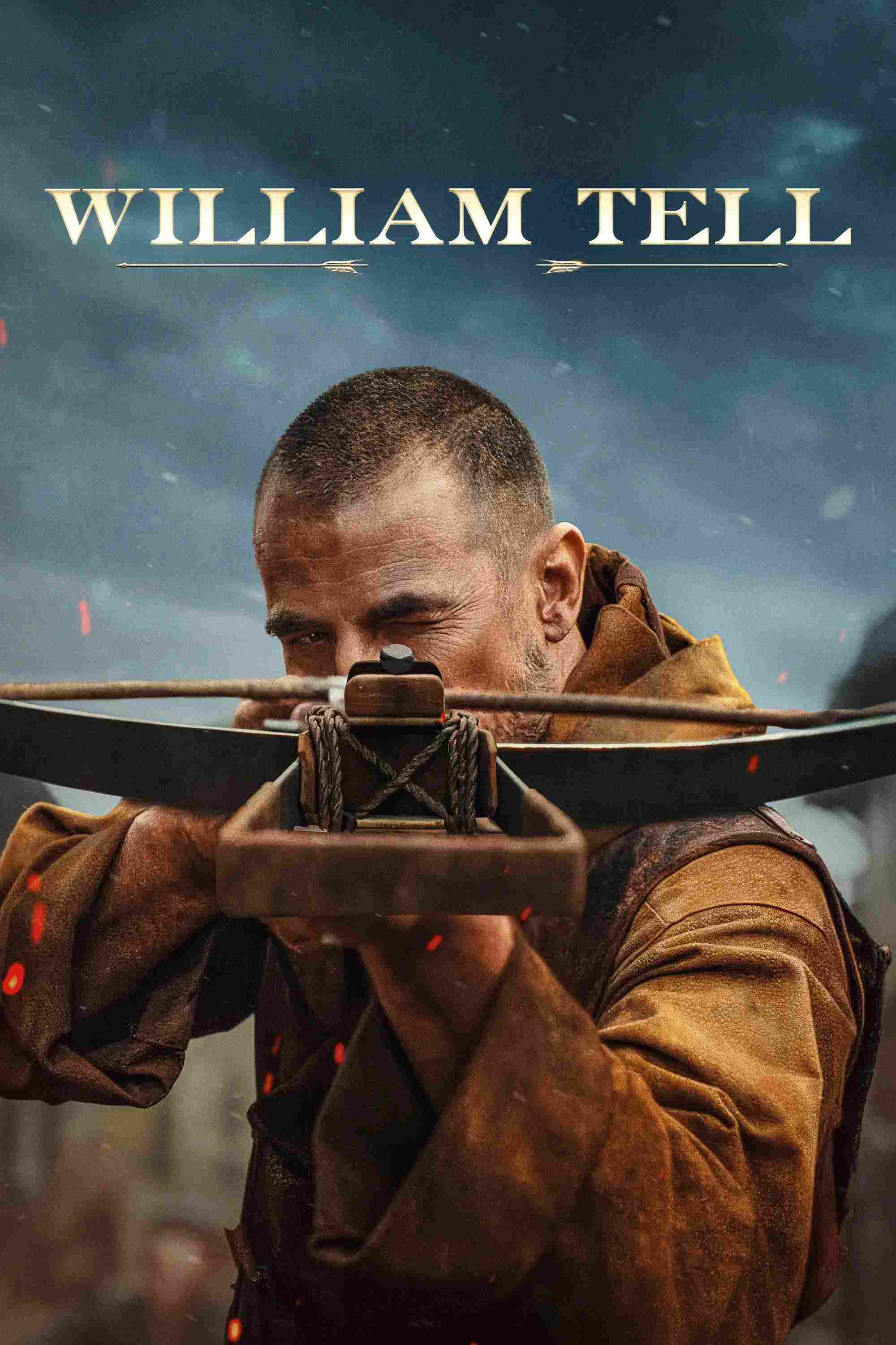 Poster chính thức của phim Phim Hành Động, Phim Phiêu Lưu "William Tell" (William Tell - 2025), với sự tham gia của diễn viên Claes Bang và Connor Swindells.