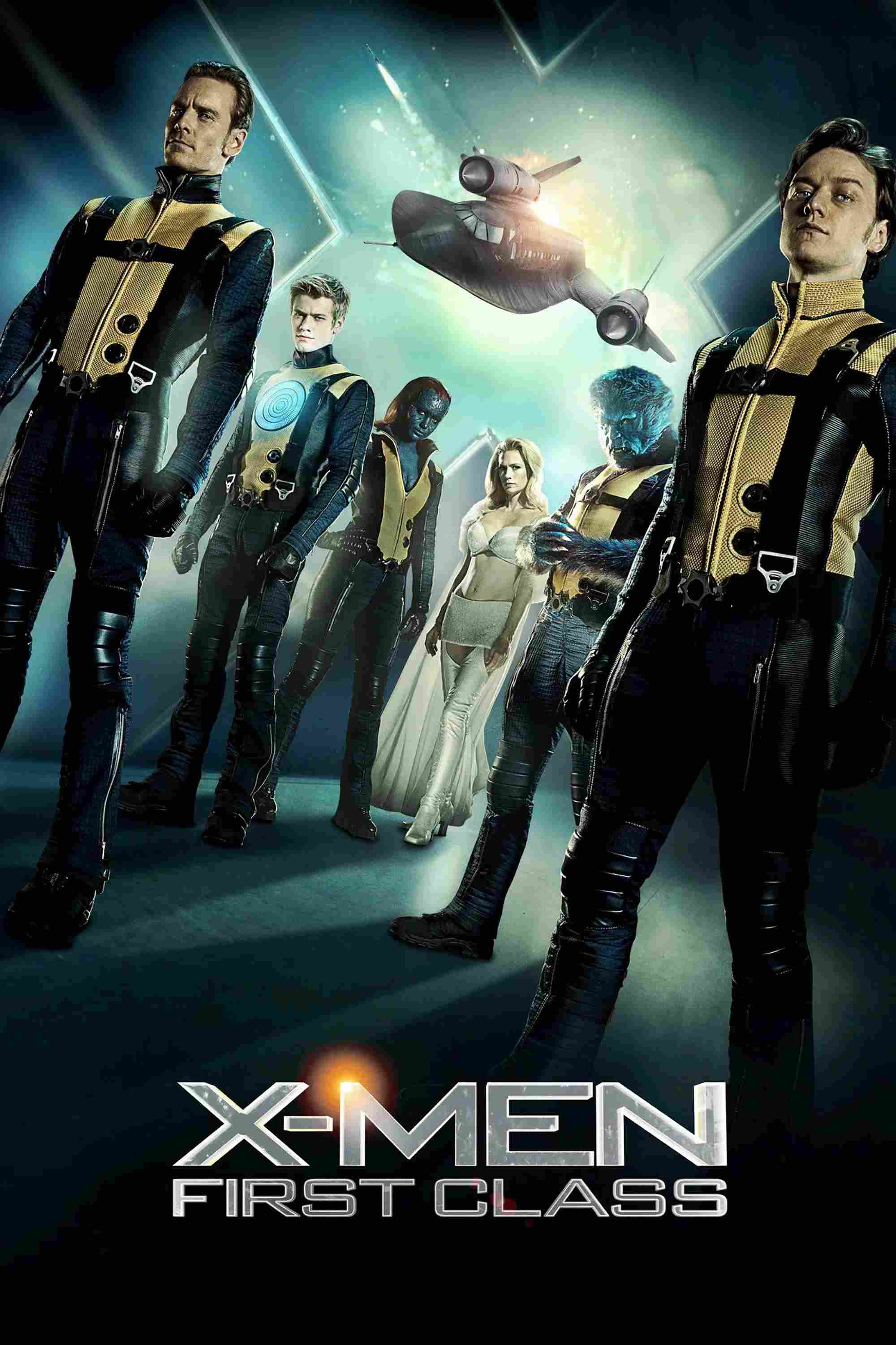 Poster chính thức của phim Phim Hành Động, Phim Viễn Tưởng "X-Men: First Class" (X-Men: First Class - 2011), với sự tham gia của diễn viên James McAvoy và Michael Fassbender.
