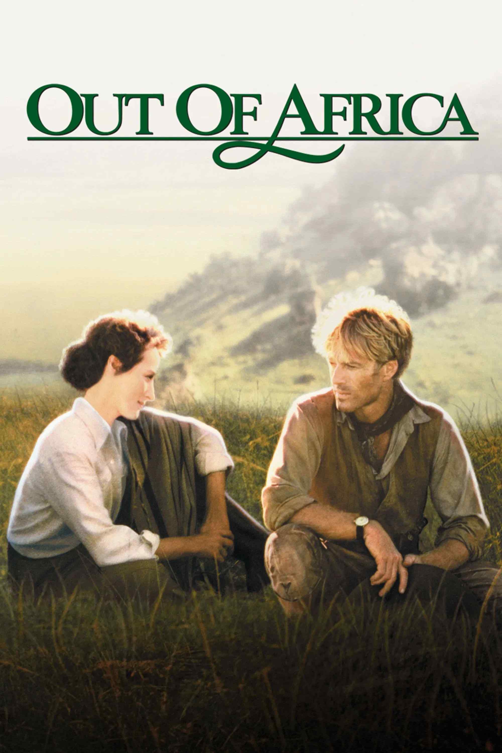 Poster chính thức của phim Phim Lịch Sử, Phim Tình Cảm "Xa Mãi Phi châu" (Out of Africa - 1985), với sự tham gia của diễn viên Robert Redford và Meryl Streep.