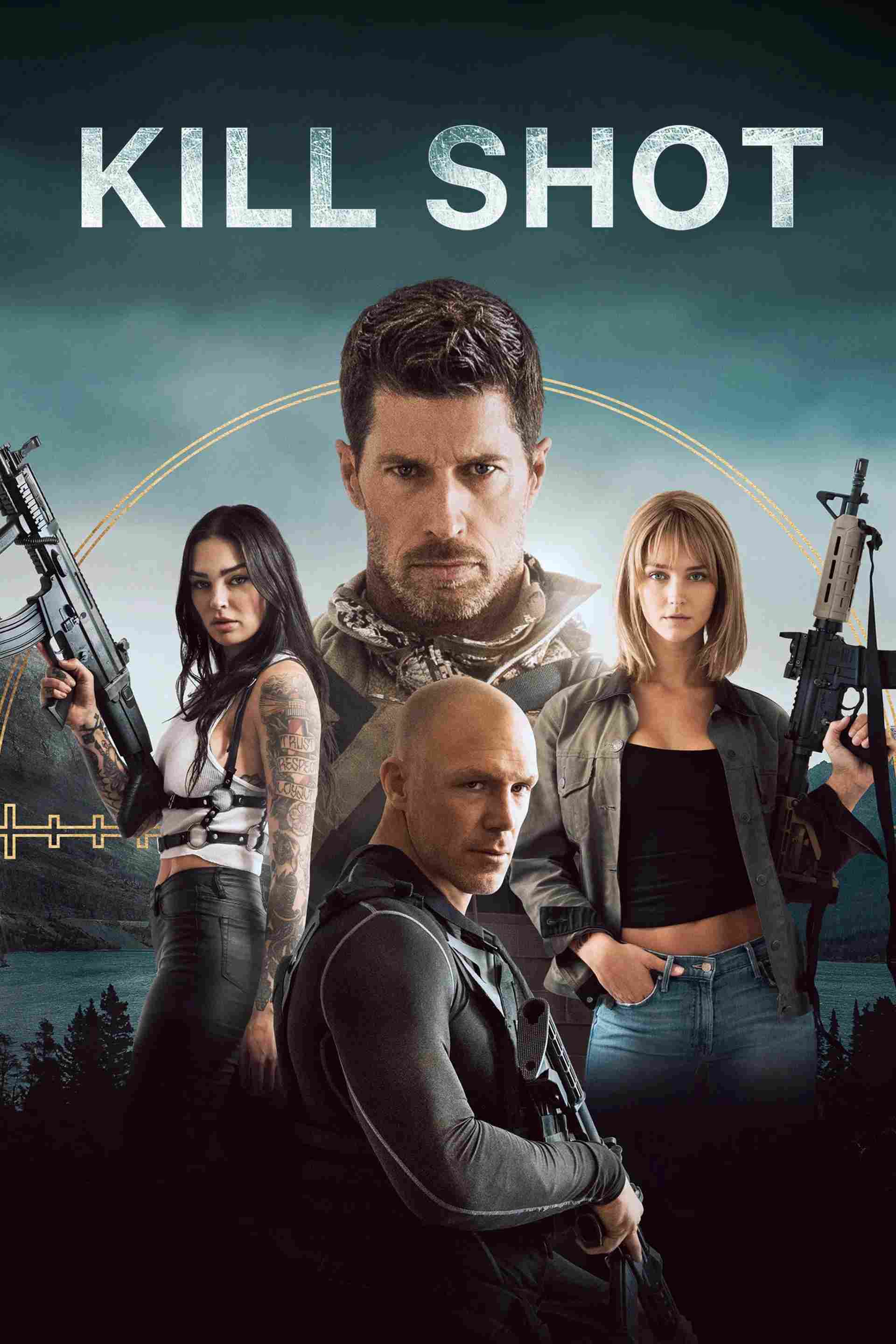 Poster chính thức của phim Phim Hành Động "Xạ Thủ Cừ Khôi" (Kill Shot - 2023), với sự tham gia của diễn viên Rib Hillis và Rachel Cook.