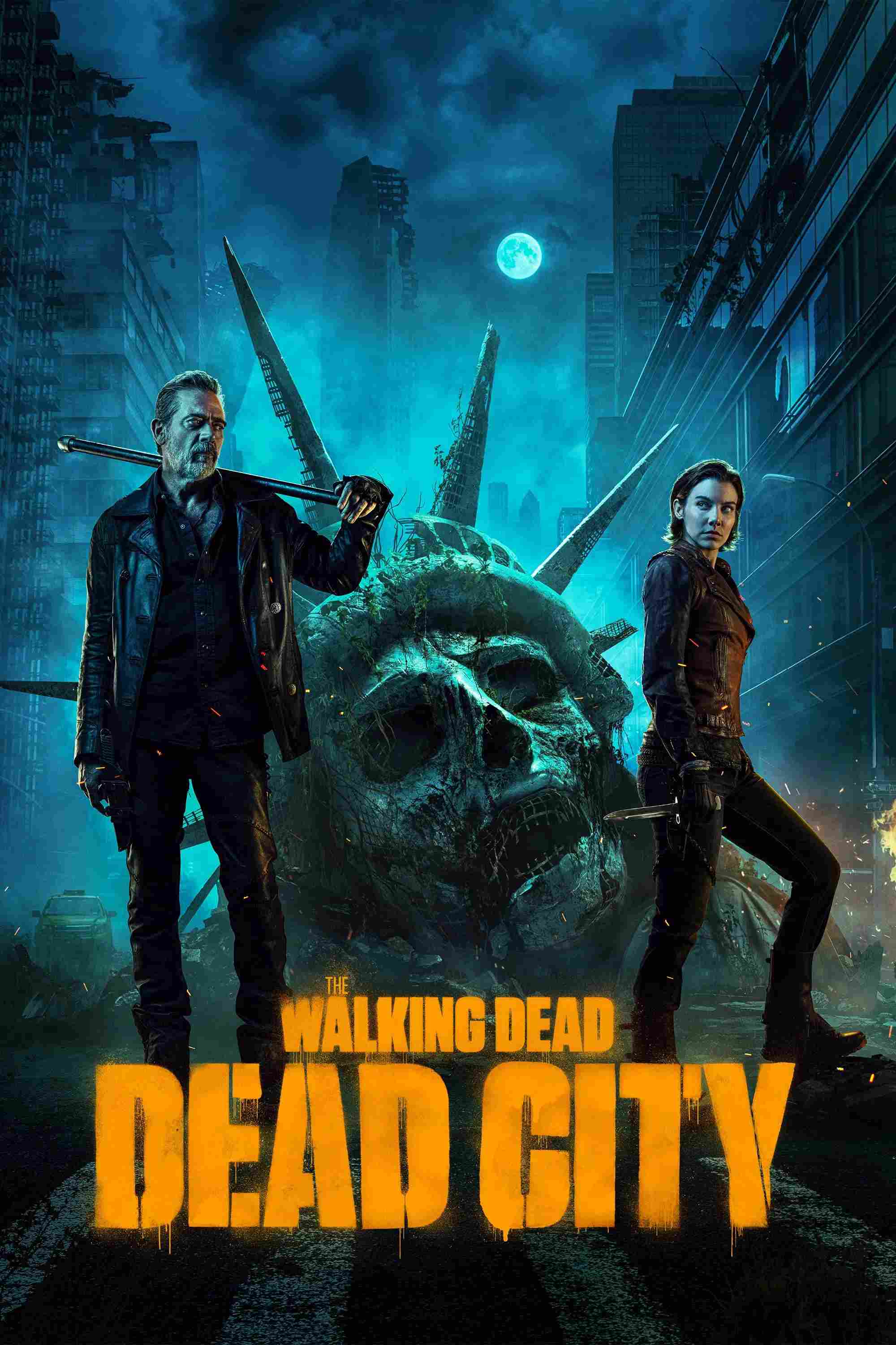Poster chính thức của phim Phim Hành Động & Phiêu Lưu, Phim Tâm Lý "Xác Sống: Thành Phố Chết" (The Walking Dead: Dead City - 2023), với sự tham gia của diễn viên Lauren Cohan và Jeffrey Dean Morgan.