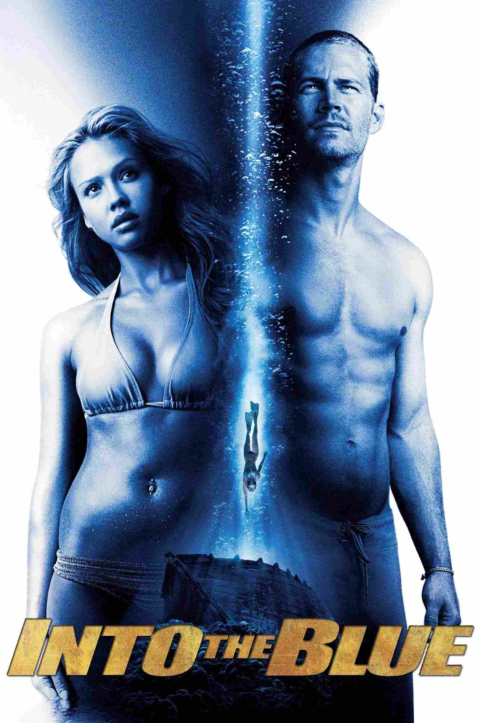 Poster chính thức của phim Phim Hành Động, Phim Giật Gân "Xâm Nhập Kho Báu Đại Dương" (Into the Blue - 2005), với sự tham gia của diễn viên Paul Walker và Jessica Alba.