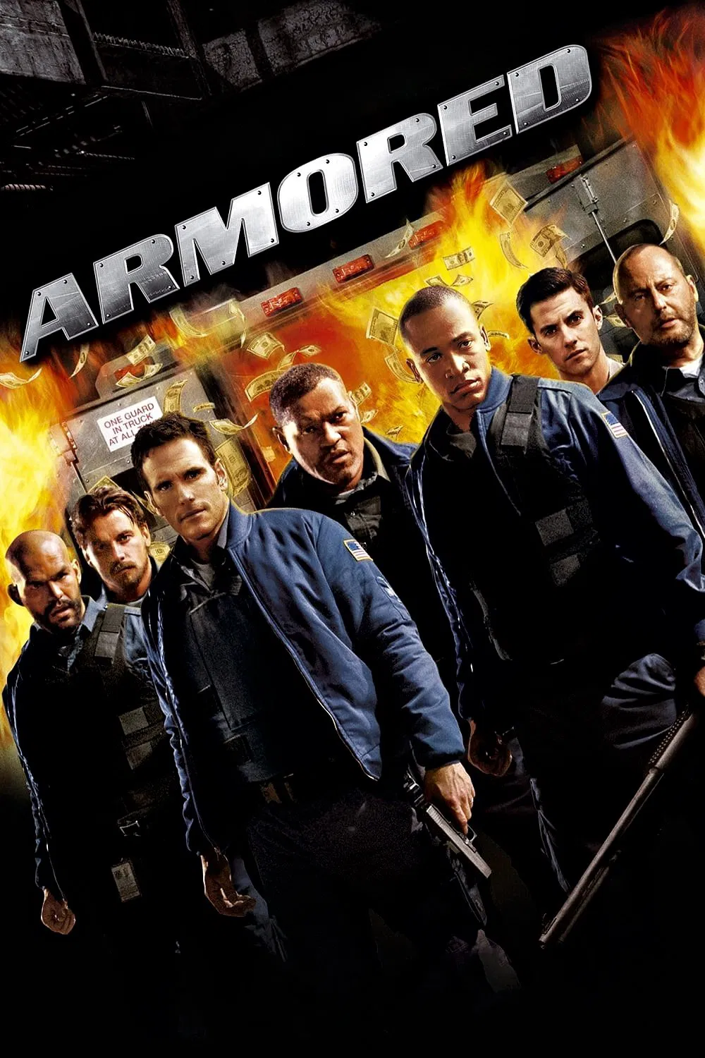 Poster chính thức của phim Phim Hành Động, Phim Hình Sự "Xe Bọc Thép" (Armored - 2009), với sự tham gia của diễn viên Matt Dillon và Jean Reno.