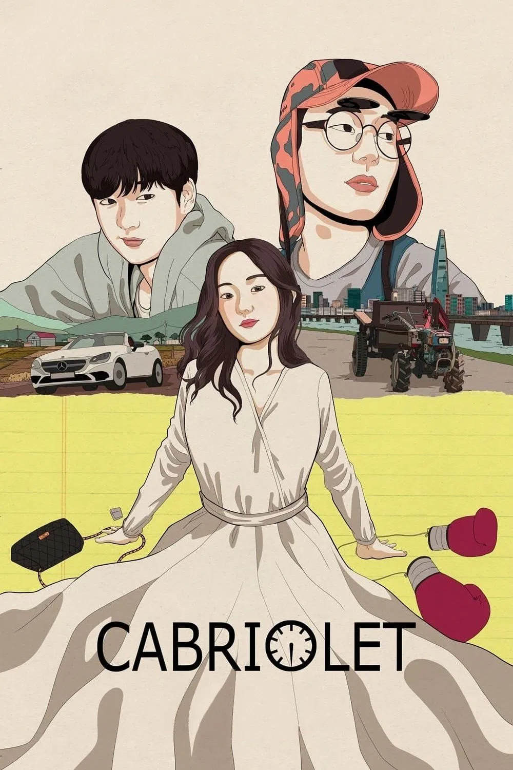 Poster chính thức của phim Phim Hài "Xe Mui Trần" (Cabriolet - 2024), với sự tham gia của diễn viên Keum Sae-rok và Ryu Kyung-soo.