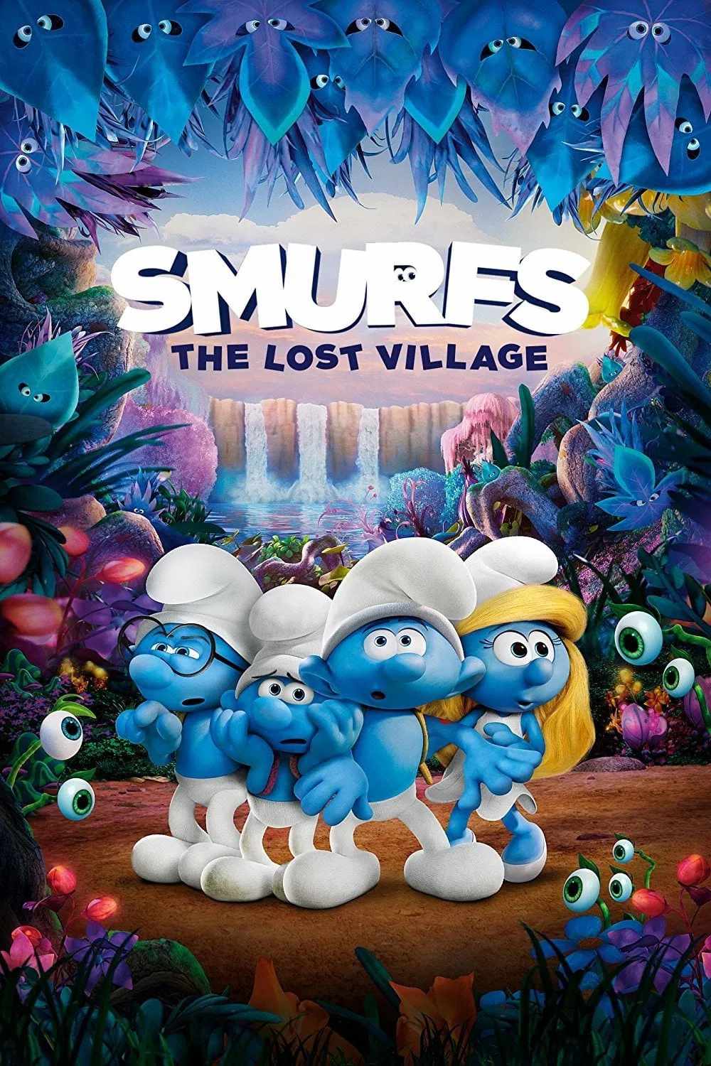 Poster chính thức của phim Phim Gia Đình, Phim Hài "Xì Trum: Ngôi Làng Kỳ Bí" (Smurfs: The Lost Village - 2017), với sự tham gia của diễn viên Demi Lovato và Rainn Wilson.