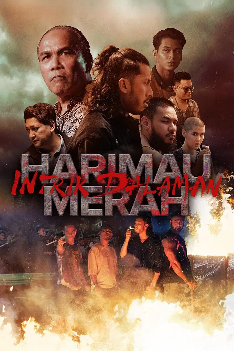 Poster chính thức của phim Phim Hành Động "Xích Hổ: Âm Mưu Nội Gián (Harimau Merah: Intrik Dalaman)" (Harimau Merah: Intrik Dalaman - 2025), với sự tham gia của diễn viên Luqman Hafidz và Ammar Alfian Aziz.