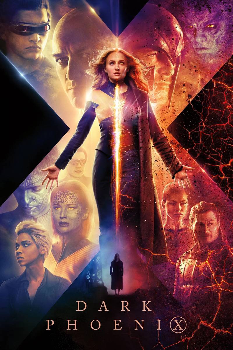 Poster chính thức của phim Phim Viễn Tưởng, Phim Hành Động "X-Men 10: Phượng Hoàng Bóng Tối" (Dark Phoenix - 2019), với sự tham gia của diễn viên Sophie Turner và James McAvoy.