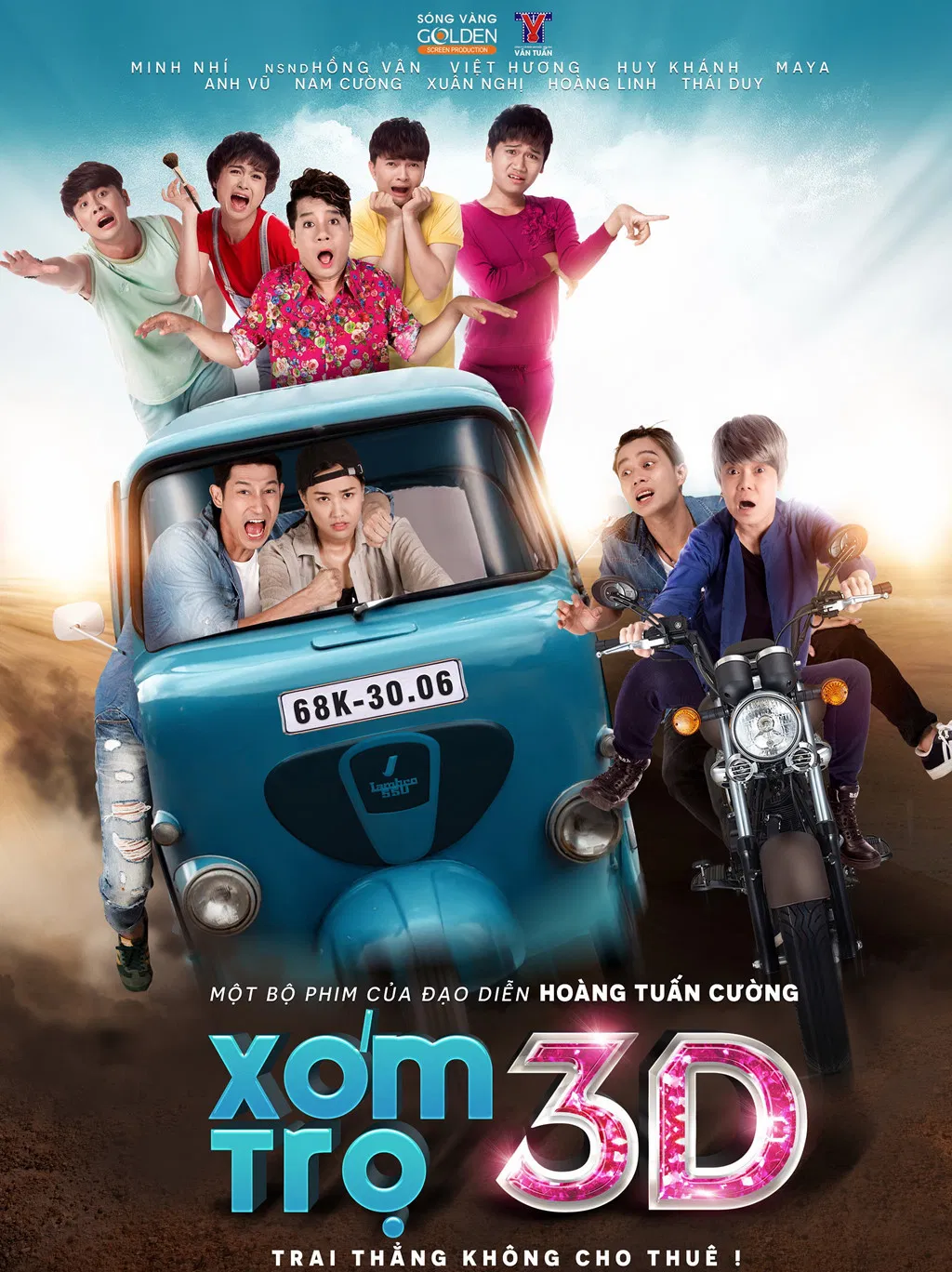 Poster chính thức của phim Phim Gia Đình, Phim Hài "Xóm Trọ 3D" (Xóm Trọ 3D - 2017), với sự tham gia của diễn viên Việt Hương và Xuân Nghị.