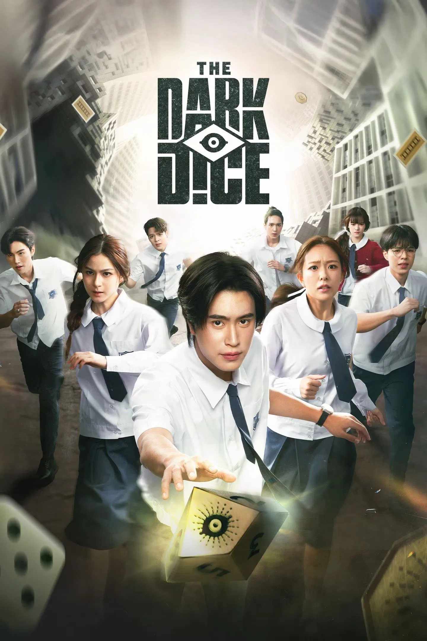 Poster chính thức của phim Phim Tâm Lý "Xúc Xắc Sinh Tử" (The Dark Dice - 2025), với sự tham gia của diễn viên Norawit Titicharoenrak và Chanikarn Tangkabodee.