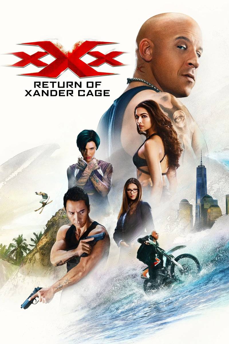 Poster chính thức của phim Phim Hành Động, Phim Phiêu Lưu "xXx: Phản Đòn" (xXx: Return of Xander Cage - 2017), với sự tham gia của diễn viên Vin Diesel và Chân Tử Đan.