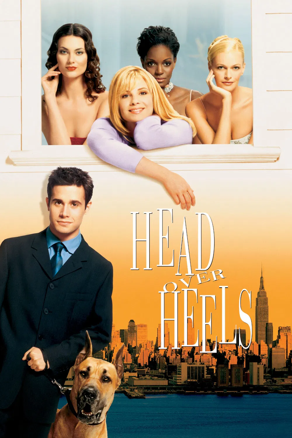 Poster chính thức của phim Phim Tình Cảm, Phim Hài "Yêu Điên Dại" (Head Over Heels - 2001), với sự tham gia của diễn viên Monica Potter và Freddie Prinze Jr.
