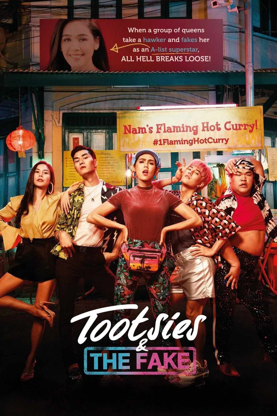 Poster chính thức của phim Phim Hài "Yểu Điệu Thục Nam Và Ngôi Sao Giả Mạo" (Tootsies & The Fake - 2019), với sự tham gia của diễn viên Araya A. Hargate và Paopetch Charoensook.