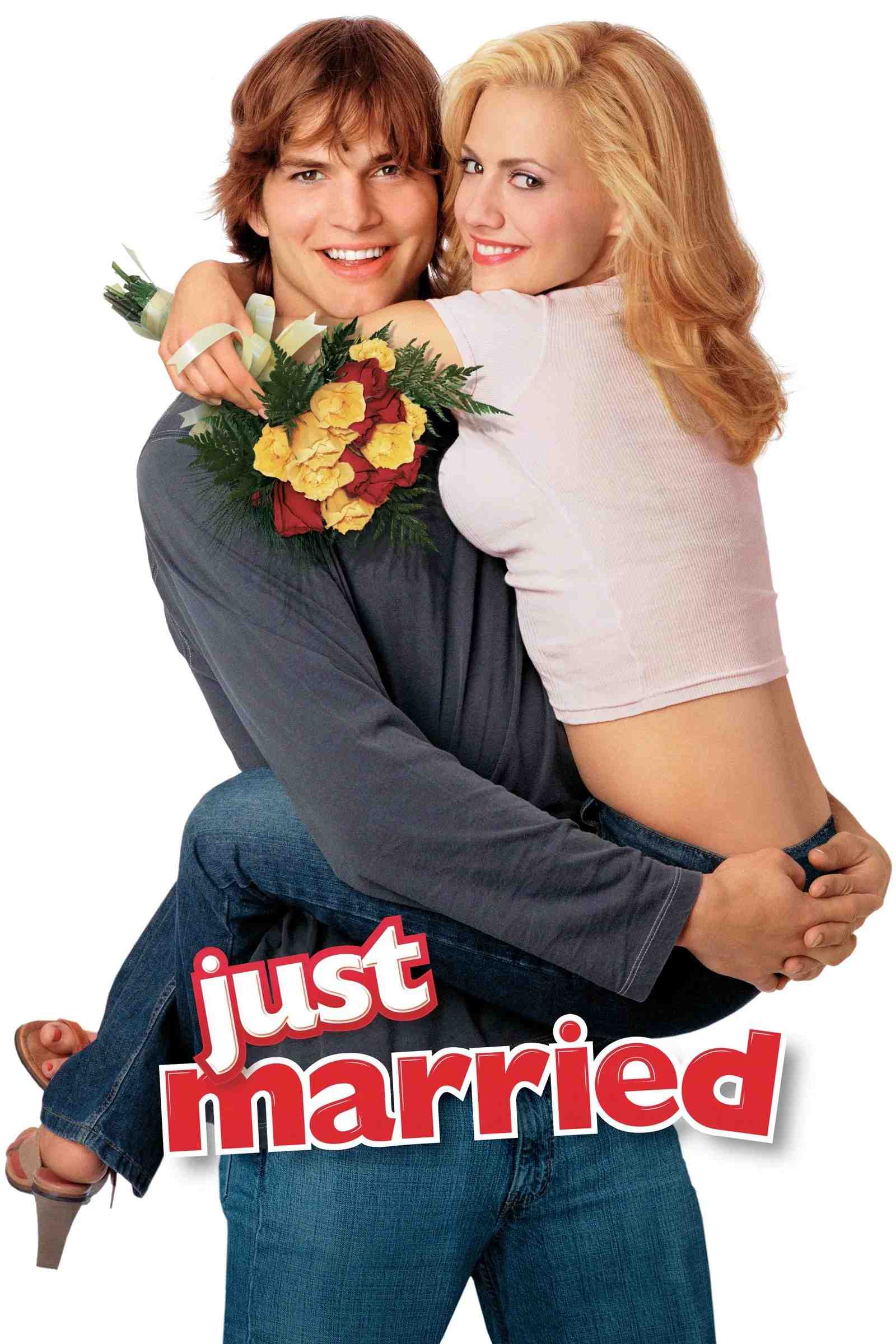 Poster chính thức của phim Phim Tình Cảm, Phim Hài "Yêu Là Cưới" (Just Married - 2003), với sự tham gia của diễn viên Ashton Kutcher và Brittany Murphy.
