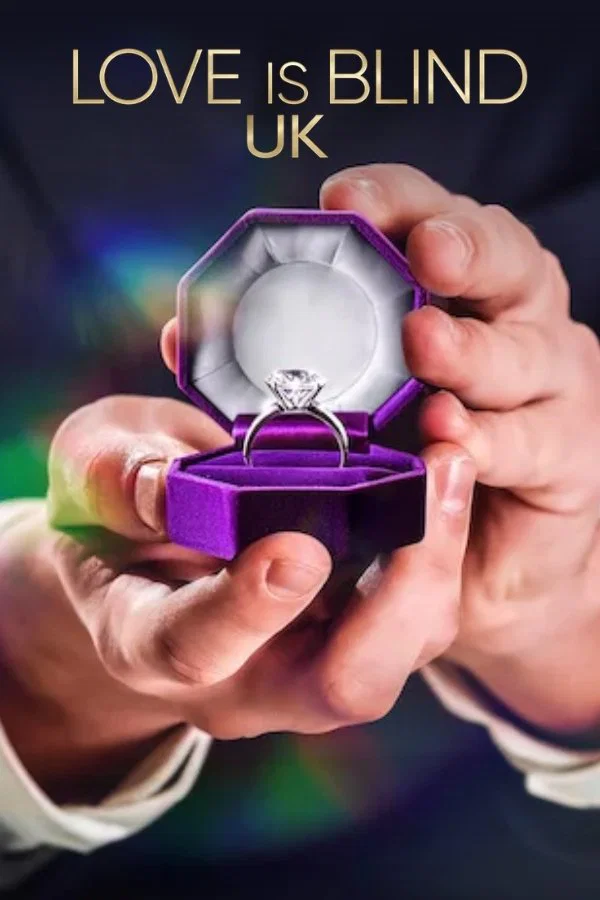 Poster chính thức của phim Truyền Hình Thực Tế "Yêu Là Mù Quáng: Anh (Phần 2)" (Love Is Blind: UK - 2024), với sự tham gia của diễn viên Emma Willis và Matt Willis.