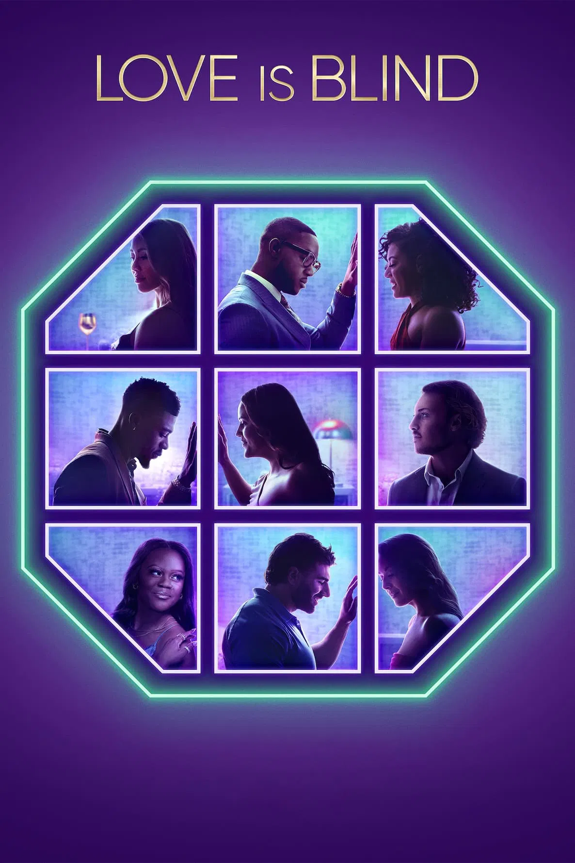 Poster chính thức của phim Truyền Hình Thực Tế "Yêu Là Mù Quáng (Phần 2)" (Love Is Blind - 2020), với sự tham gia của diễn viên Nick Lachey và Vanessa Lachey.