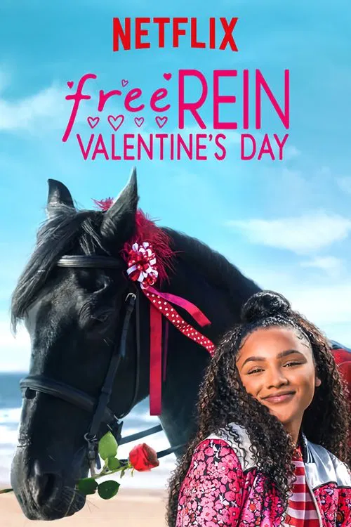 Poster chính thức của phim Phim Tình Cảm, Phim Gia Đình "Zoe và Raven: Ngày Valentine" (Free Rein: Valentine's Day - 2019), với sự tham gia của diễn viên Jaylen Barron và Manpreet Bambra.