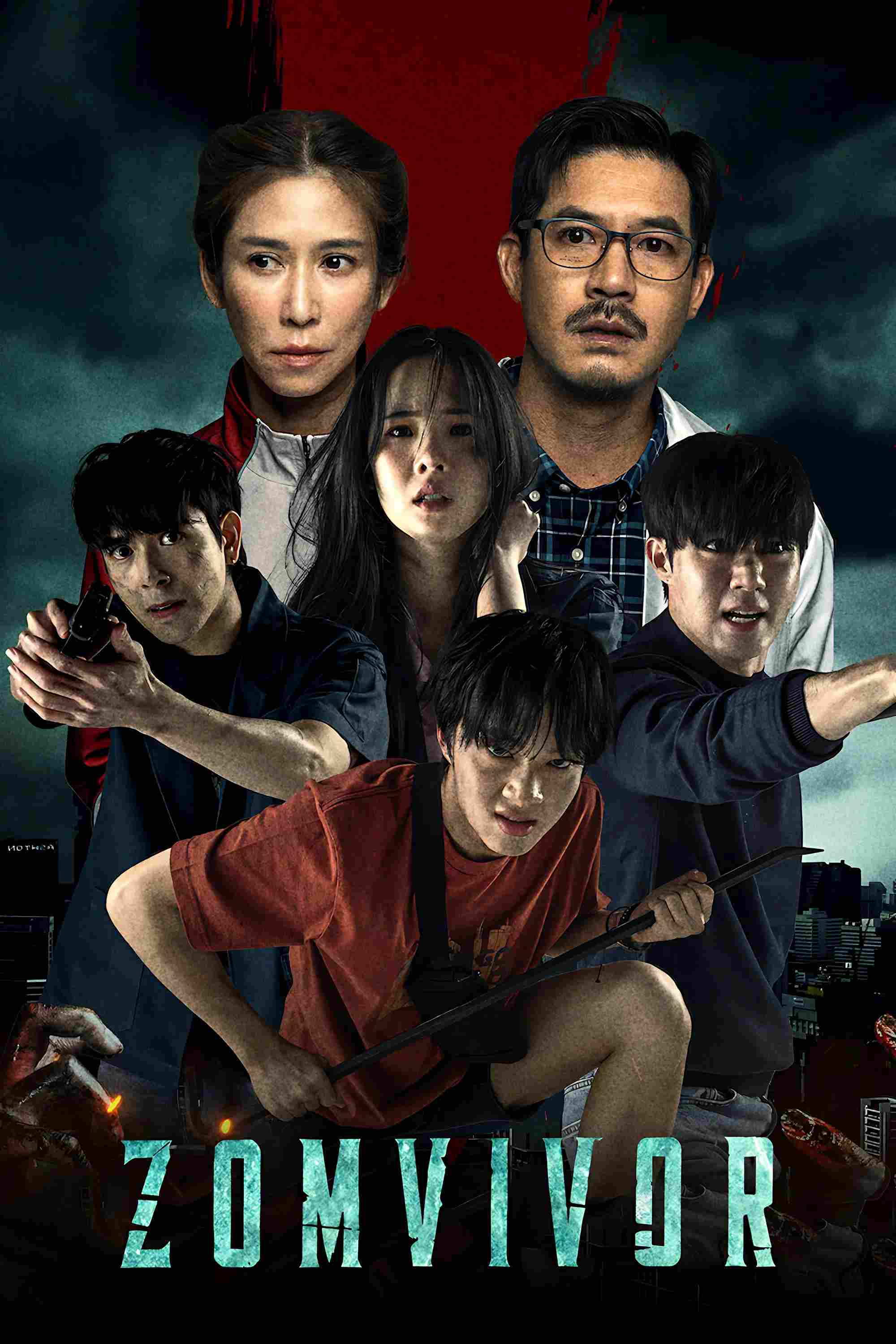 Poster chính thức của phim Phim Tâm Lý, Phim Viễn Tưởng & Giả Tưởng "Zomvivor" (Zomvivor - 2025), với sự tham gia của diễn viên Janistar Phomphadungcheep và Sittichok Pueakpoolpol.